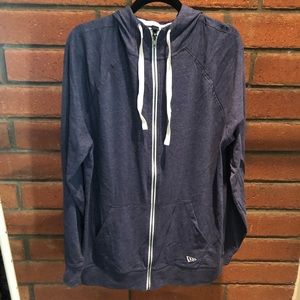 New Era NEA122 Sueded Cotton Full-Zip Hoodie - True Navy Heather L